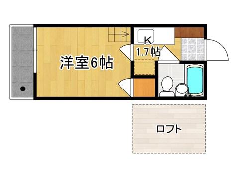 ウォールデン(1K/1階)の間取り写真