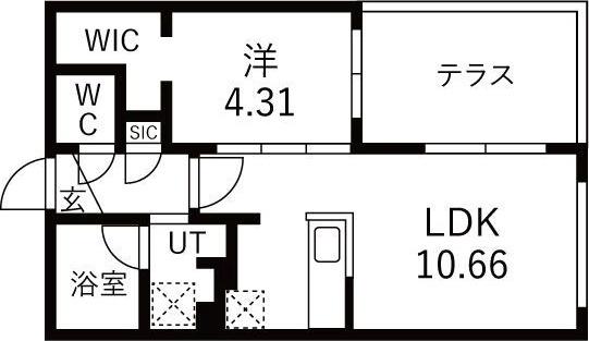 GA-N3W30 MS(1LDK/1階)の間取り写真
