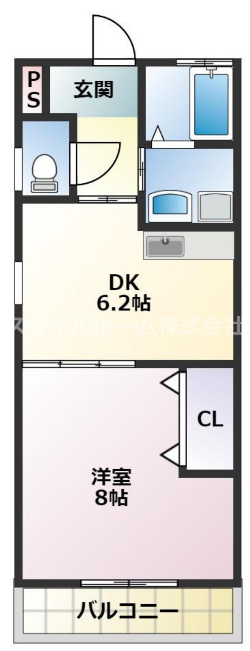 メゾンK(1DK/1階)の間取り写真