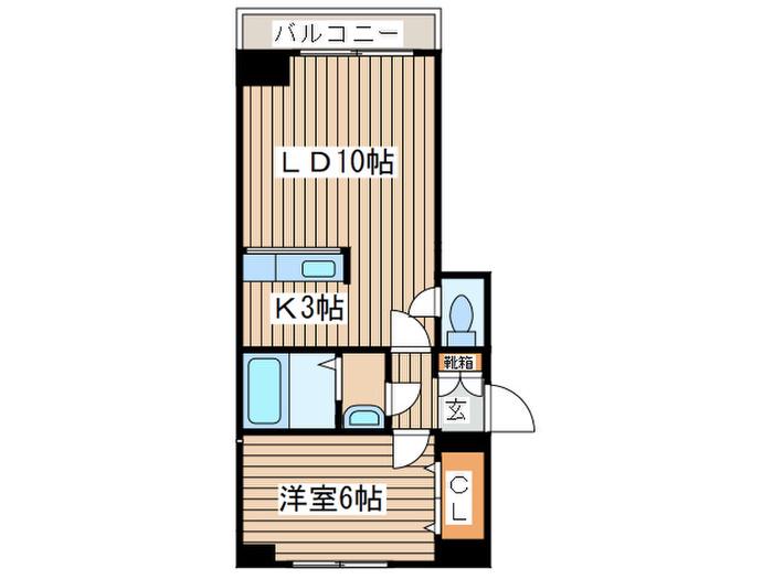 グランデ・トール(1LDK/6階)の間取り写真