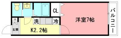 エクレール辻堂I(1K/1階)の間取り写真