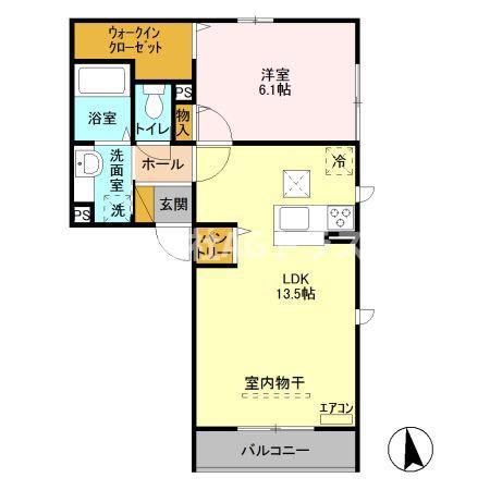 CASA COMFORT A(1LDK/1階)の間取り写真