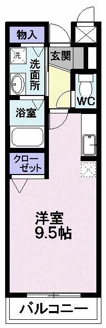 メゾン・ラフィーネ(1K/1階)の間取り写真
