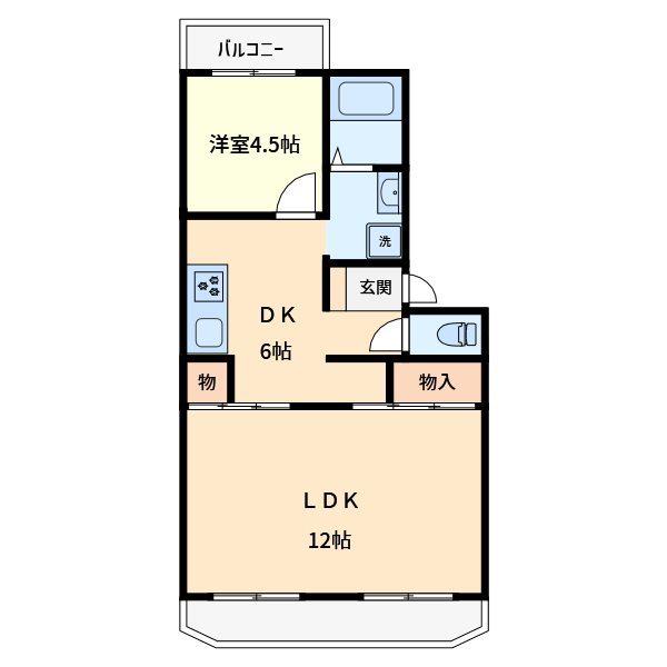 第2ヤマダマンション(2DK/3階)の間取り写真