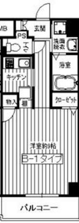 エトールX(1K/6階)の間取り写真