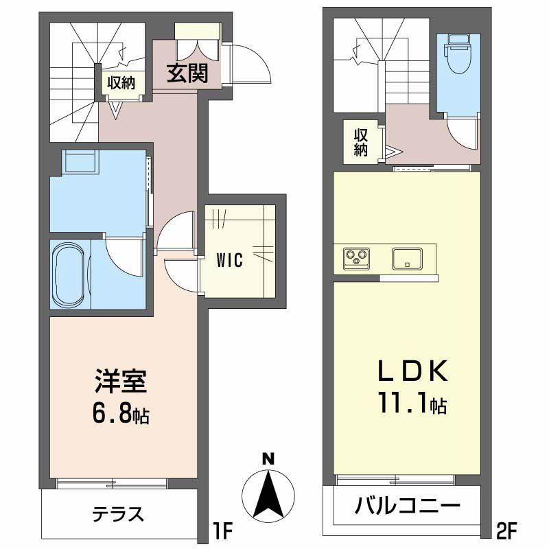 マイ メゾン 今(1LDK/2階)の間取り写真