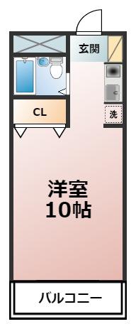 コーポ論地 NO.2(ワンルーム/2階)の間取り写真