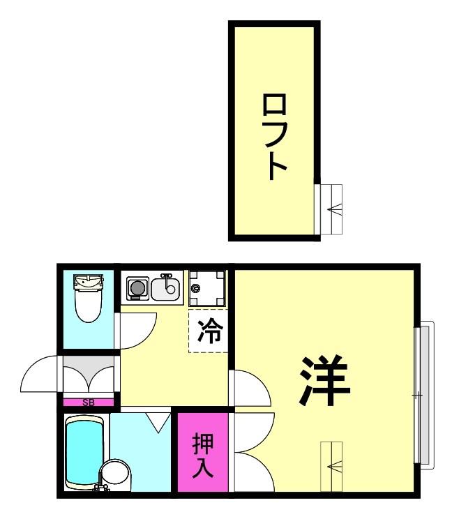レオパレスサウスCOURT(1K/1階)の間取り写真