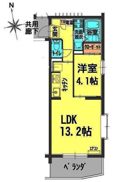 ヴィオレータ(1LDK/3階)の間取り写真