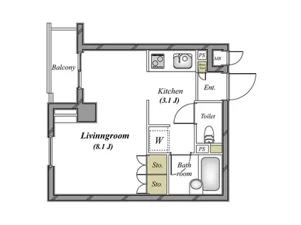 アルファ目白(ワンルーム/2階)の間取り写真