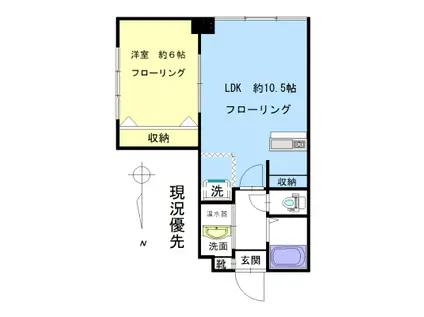 ノーヴス・アーバンビル(1LDK/6階)の間取り写真