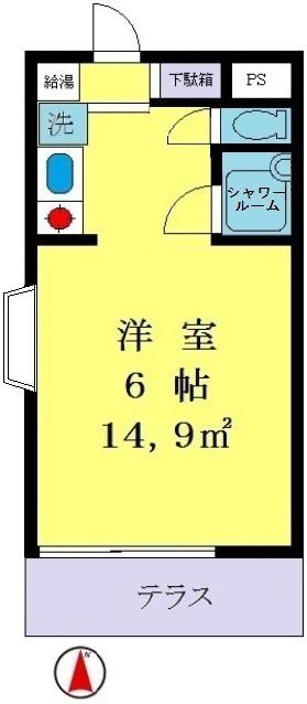 プチ・ドミール(1K/2階)の間取り写真