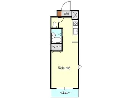 チェリーメゾン湘南(ワンルーム/3階)の間取り写真