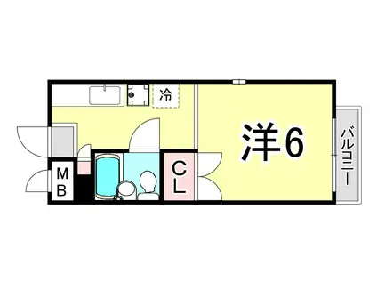 アメニティ夙川(1K/2階)の間取り写真