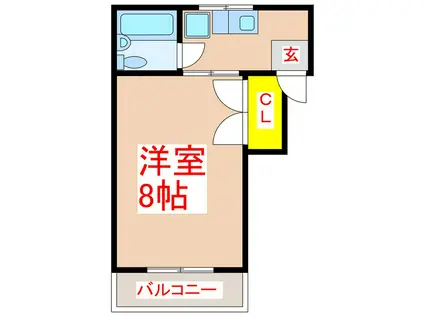西田ATビル(1K/3階)の間取り写真