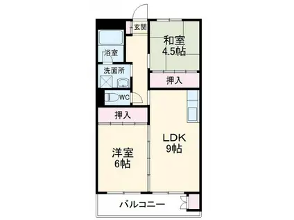 マンションキムラ(2DK/1階)の間取り写真
