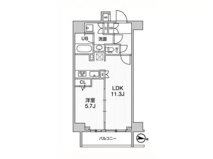 ジェノヴィア三ノ輪スカイガーデン(1LDK/6階)の間取り写真