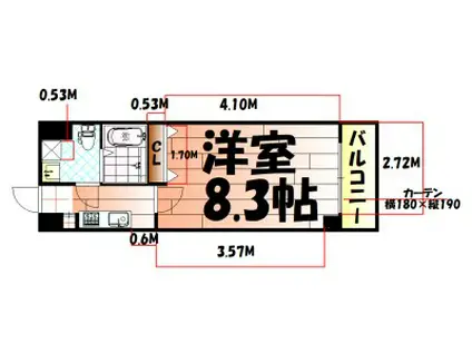 NO.71オリエントトラストタワー(1K/7階)の間取り写真