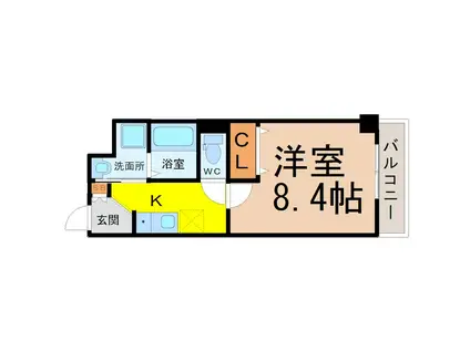 セントラルハイツ名古屋(1K/3階)の間取り写真