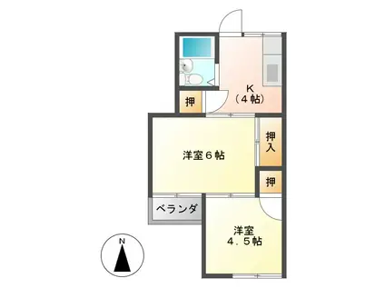 長島ビル2(2K/3階)の間取り写真