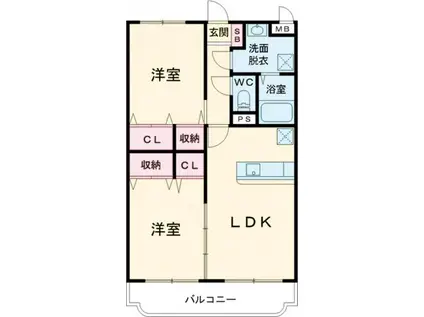 エクレールIII(2LDK/1階)の間取り写真