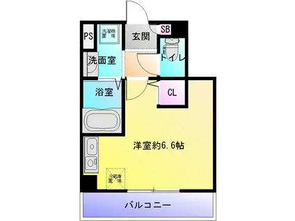 クレスト八尾(ワンルーム/6階)の間取り写真