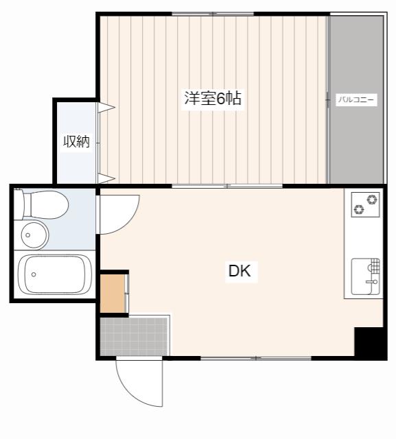 LIETO舟入中町(1DK/5階)の間取り写真