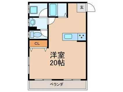 フレスマンション江坂(ワンルーム/3階)の間取り写真
