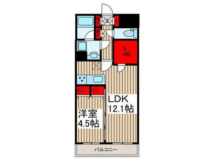 S-RESIDENCE北戸田(1SLDK/1階)の間取り写真