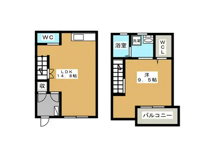 小江戸川越ヴァンフローラ(1LDK/1階)の間取り写真