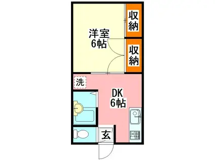 レピュートセンダII(1DK/1階)の間取り写真