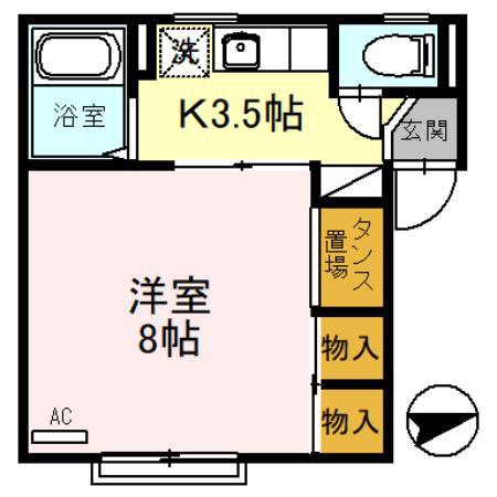 HONEY・BEE(1K/1階)の間取り写真