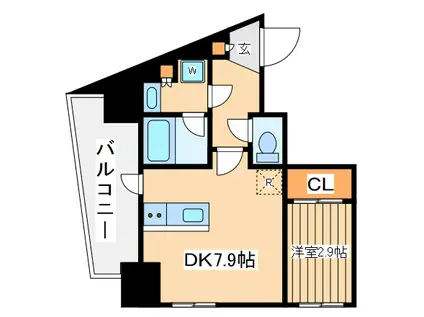 シーフォルムカワサキ(1DK/10階)の間取り写真