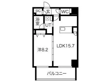 さくらHILLS NISHIKI PLATINUM RESIDENCE(1LDK/10階)の間取り写真