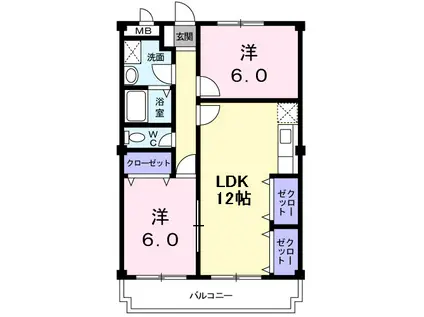 えるどらーど(2LDK/3階)の間取り写真