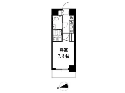 ルート相模大塚(1K/3階)の間取り写真