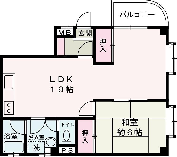 寿ハイツ(1LDK/3階)の間取り写真