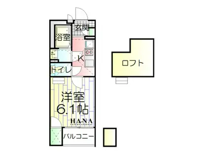 レオネクストクリサンス(1K/2階)の間取り写真