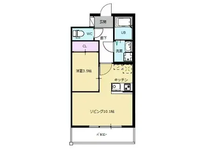 キルシュ・バオム(1LDK/2階)の間取り写真