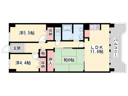 藤和東加古川ハイタウンC棟(3LDK/11階)の間取り写真