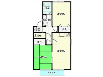 セジュールロージェ III(2LDK/1階)の間取り写真