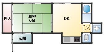サクライアパート(2DK/2階)の間取り写真