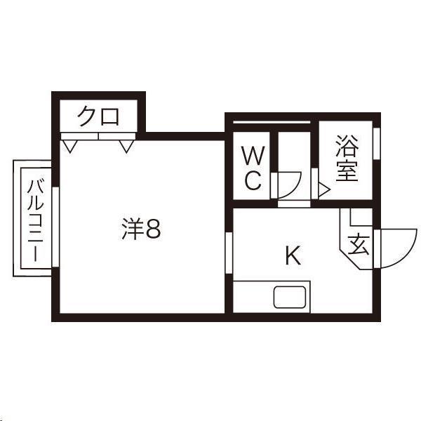 ベルフラワーN(1K/1階)の間取り写真