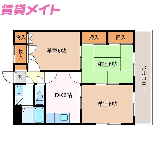 コアクレスト(3DK/2階)の間取り写真