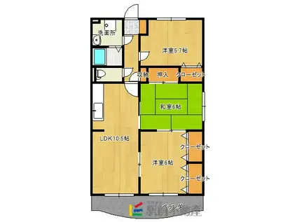 LIBERTEI(3LDK/3階)の間取り写真