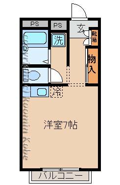 わいわいハイツ(ワンルーム/1階)の間取り写真