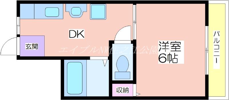 SUN CORPO(1DK/1階)の間取り写真
