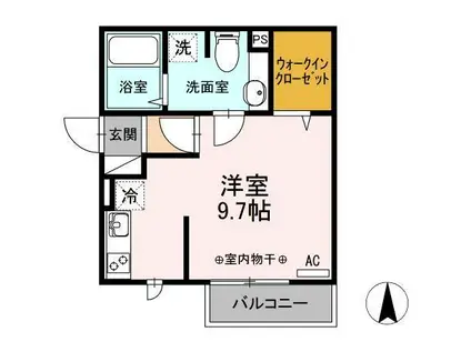 グレイスハイム(ワンルーム/2階)の間取り写真