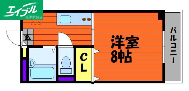 竹内ビル(1K/3階)の間取り写真