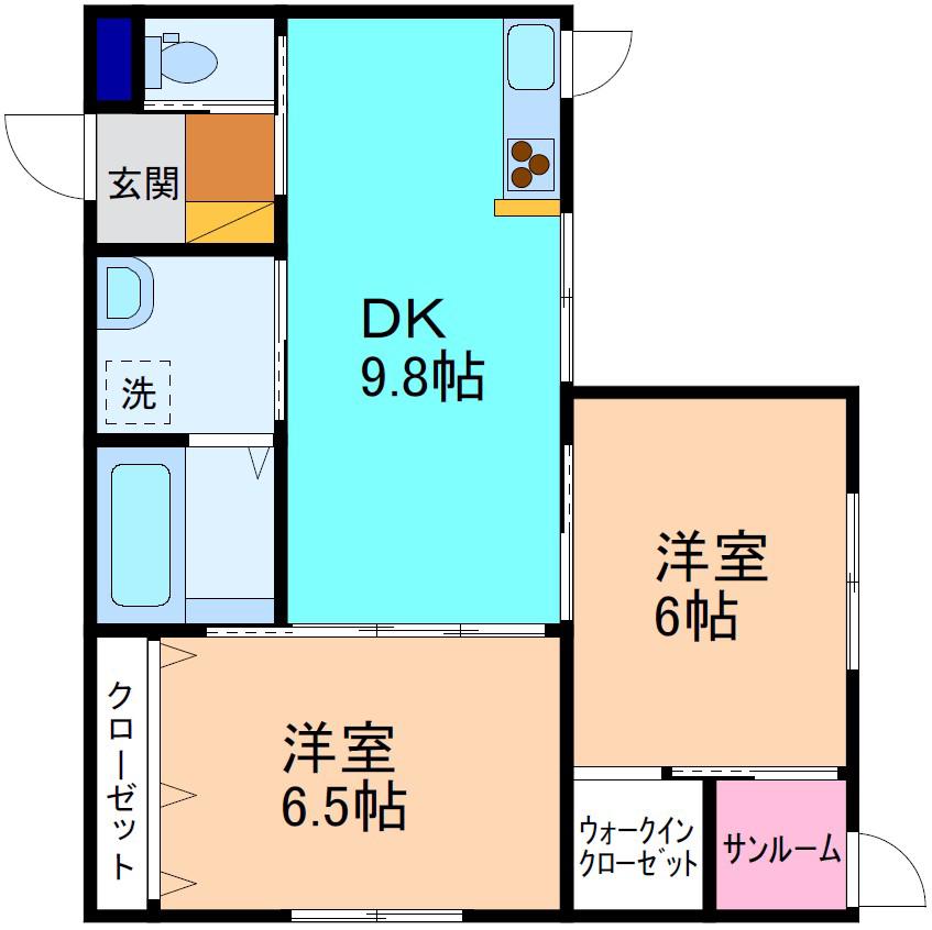 LUMIERE(1LDK/1階)の間取り写真